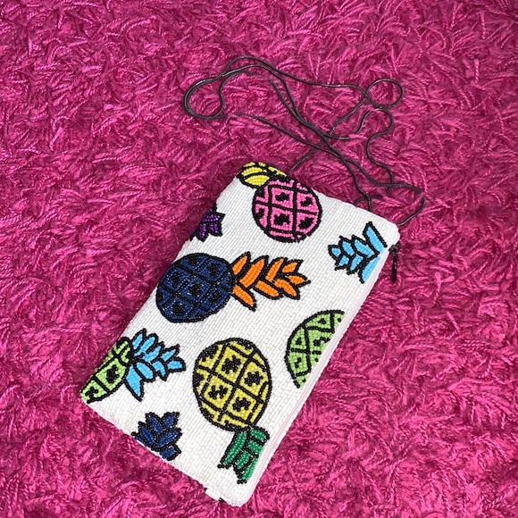 Mary Frances Handbags - Mary Frances Beaded Crossbody Pineapple Fruit Clutch Handbag Purse Bag